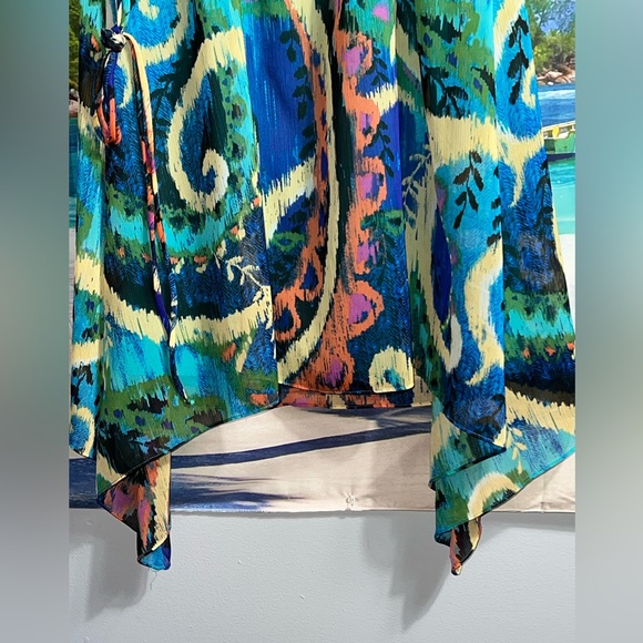 Bisou Bisou By Michele Bohbot Colorful Summer Dress Size 8 - Picture 2 of 6